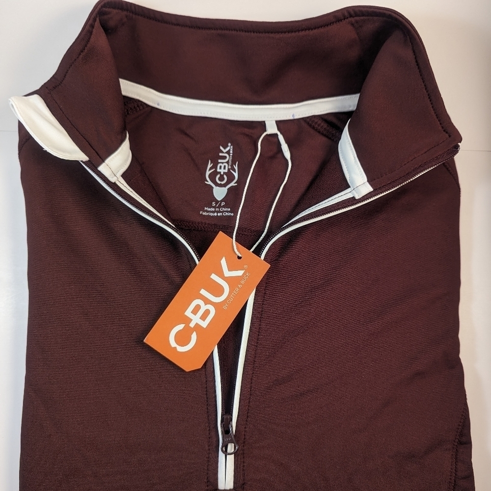 NWT Cutter and Buck Advantage Tri-Blend Pique Half Way Zip Womans Top